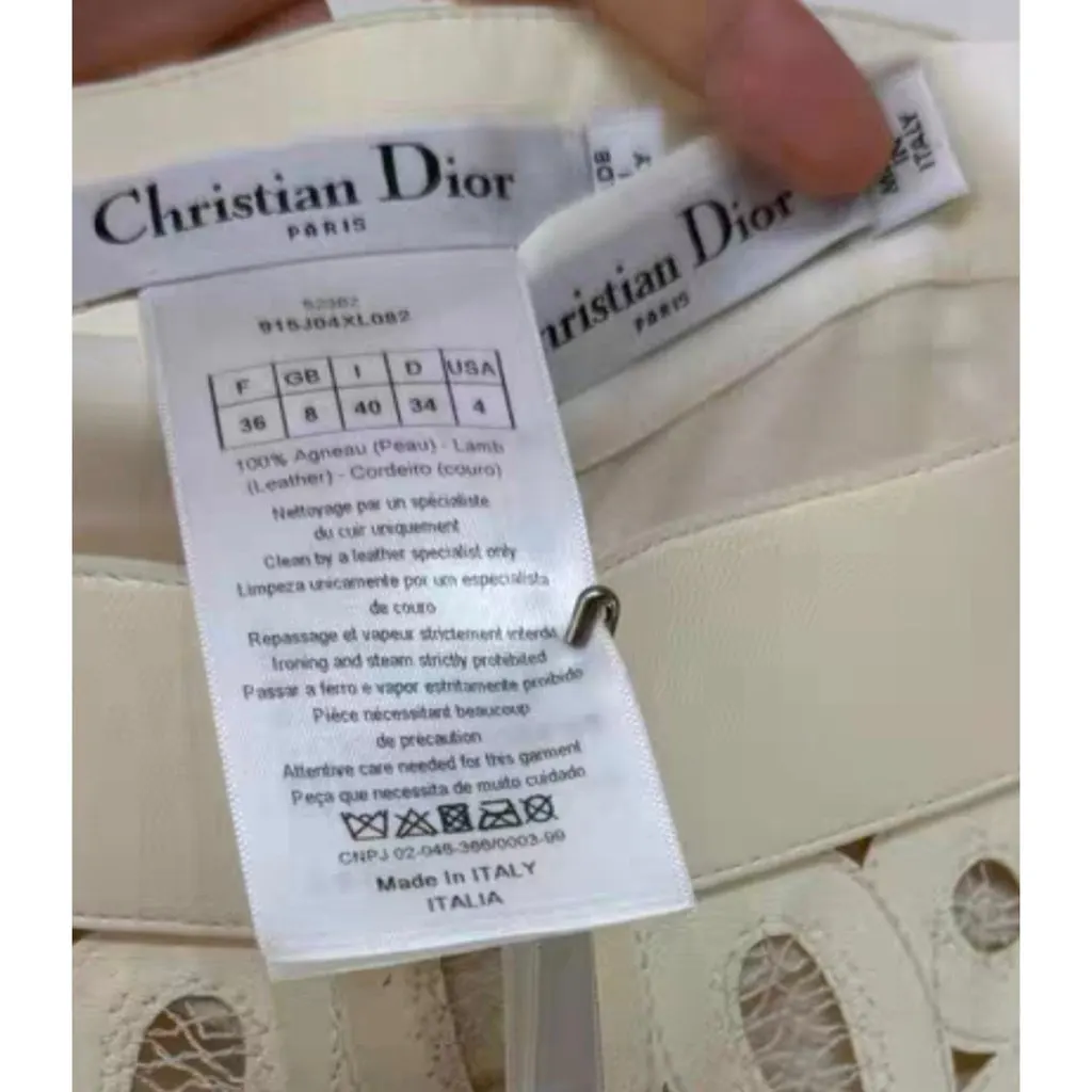 Dior White Leather Skirt White Leather Very good - Model View