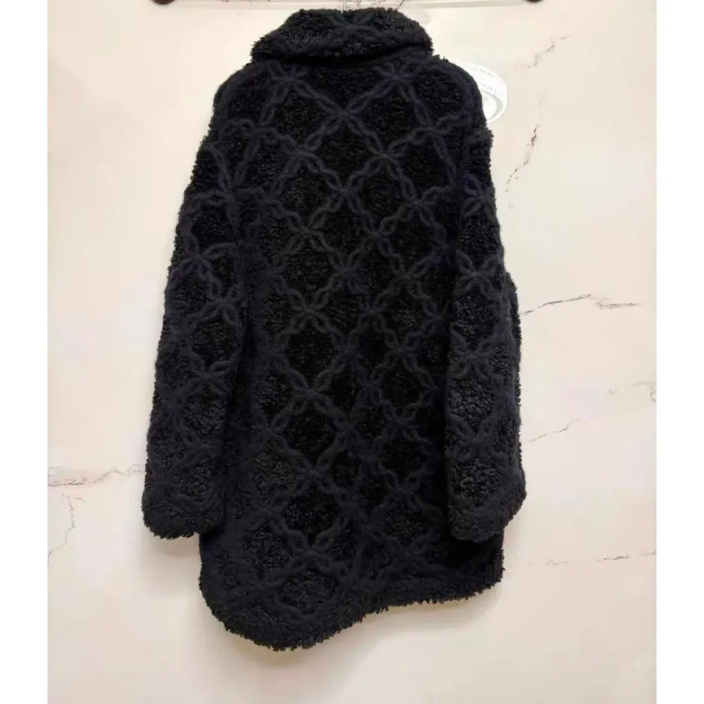 Chanel Black Cashmere Coat Black Cashmere Very good - Back View