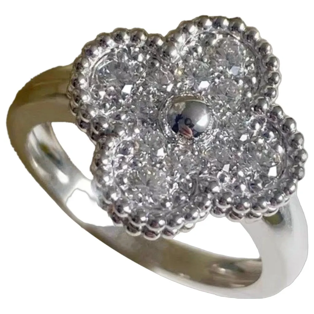 Van Cleef & Arpels Vintage Alhambra White Gold Ring