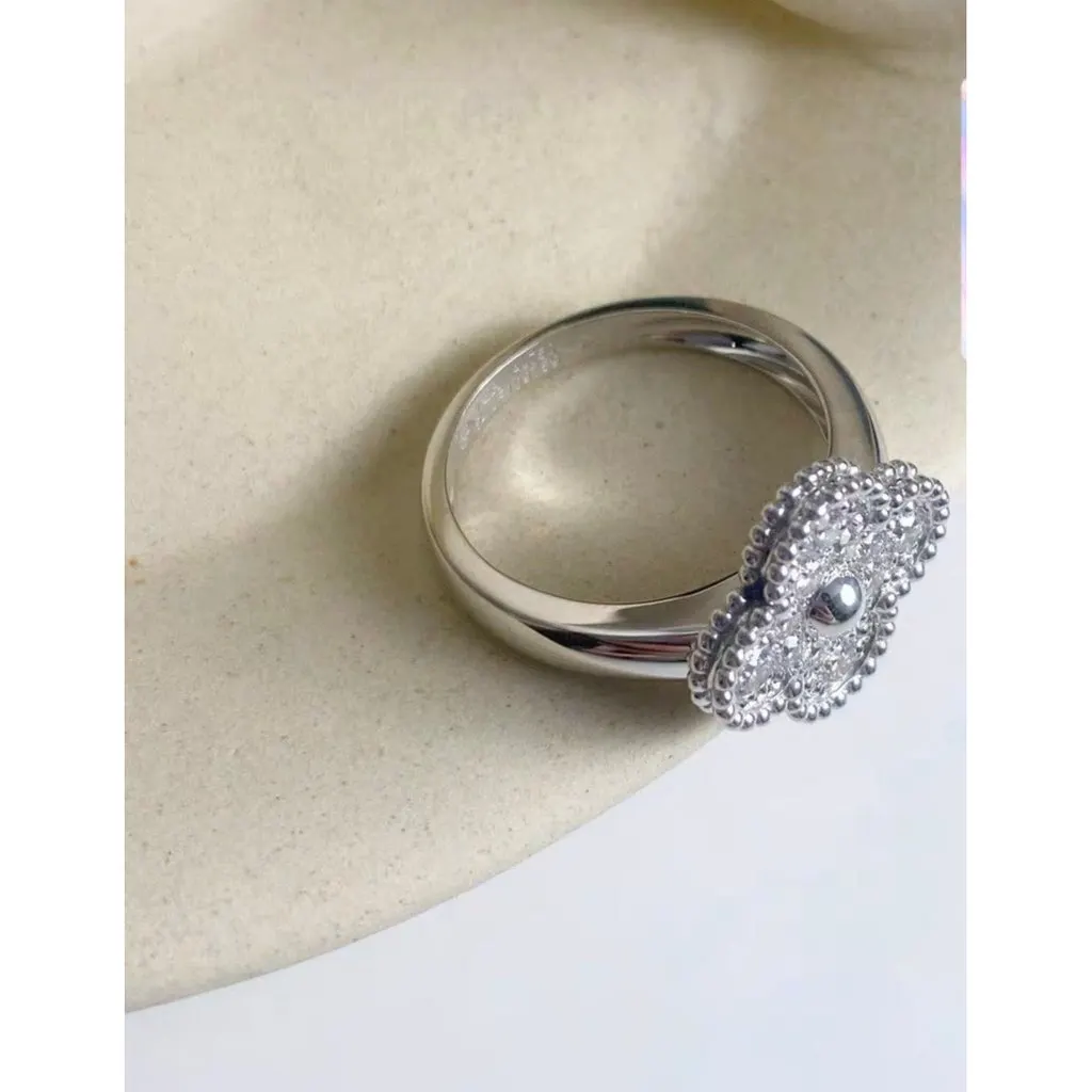 Van Cleef & Arpels Vintage Alhambra White Gold Ring White White Gold Very good - Back View