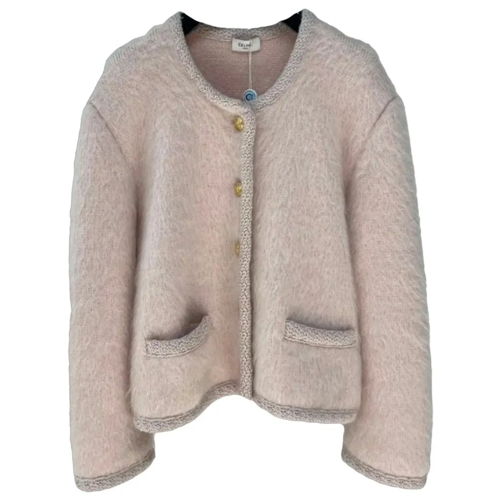 Celine Pink Wool Jacket Pink Wool Very good - Front View