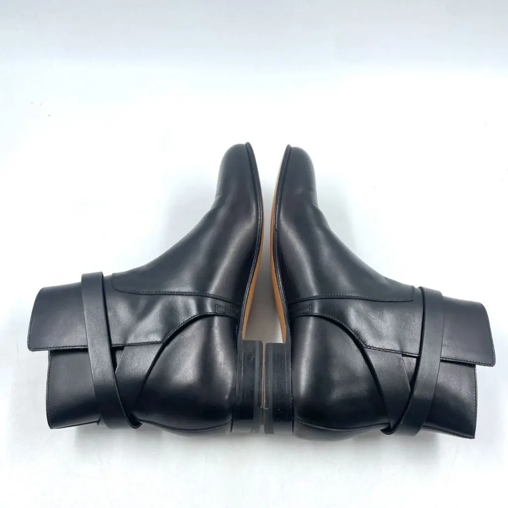Hermes Black Leather Boots Black Leather Very good - Model View