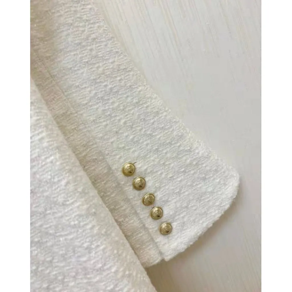 Balmain White Tweed Dress White Tweed Never worn, with tag - Model View