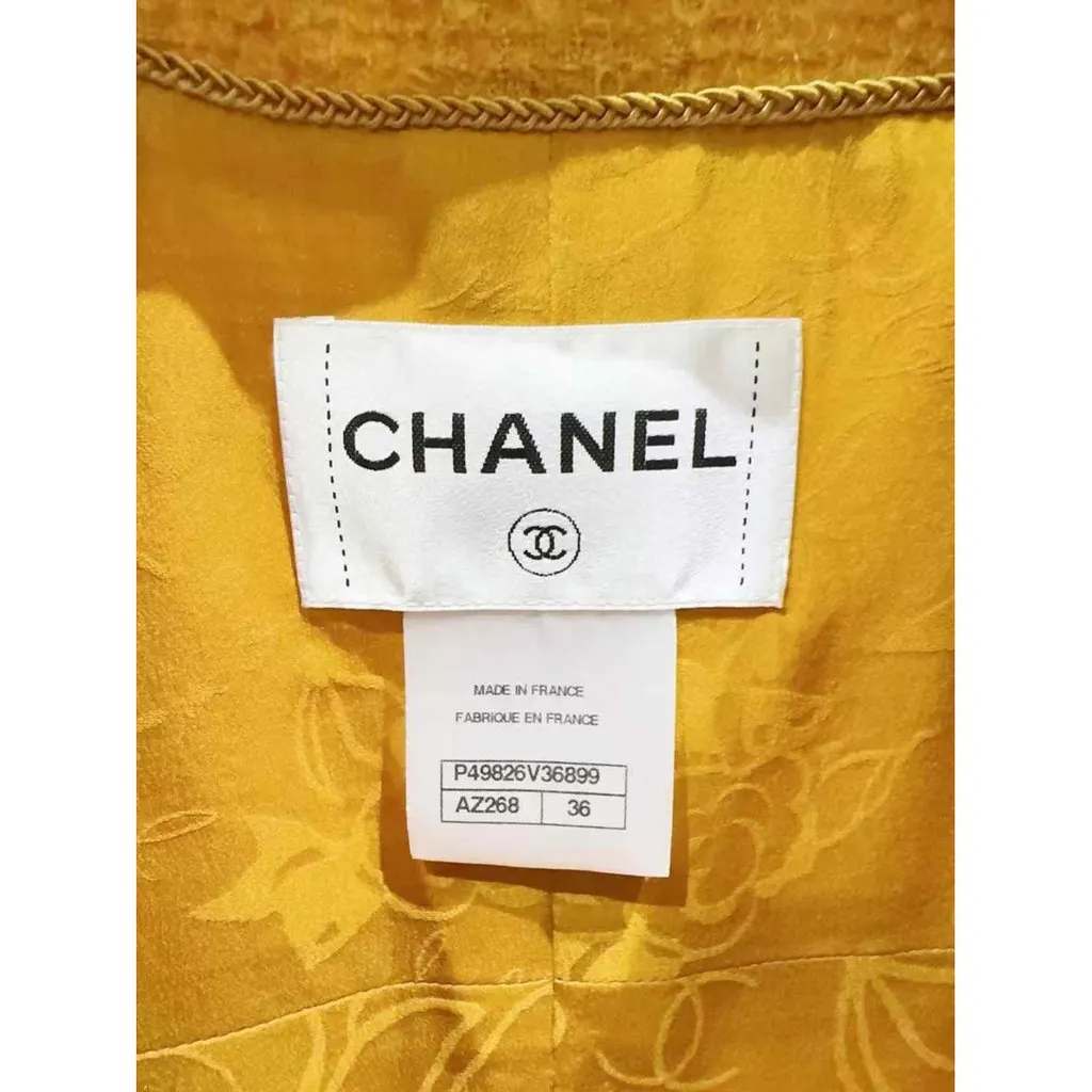 Chanel Yellow Wool Dress Yellow Wool Very good - Box View