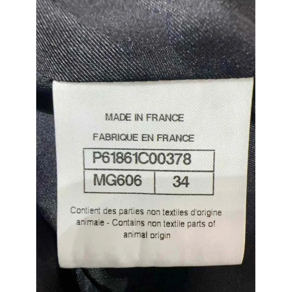 Chanel Black Leather Coat Black Leather Very good - Model View