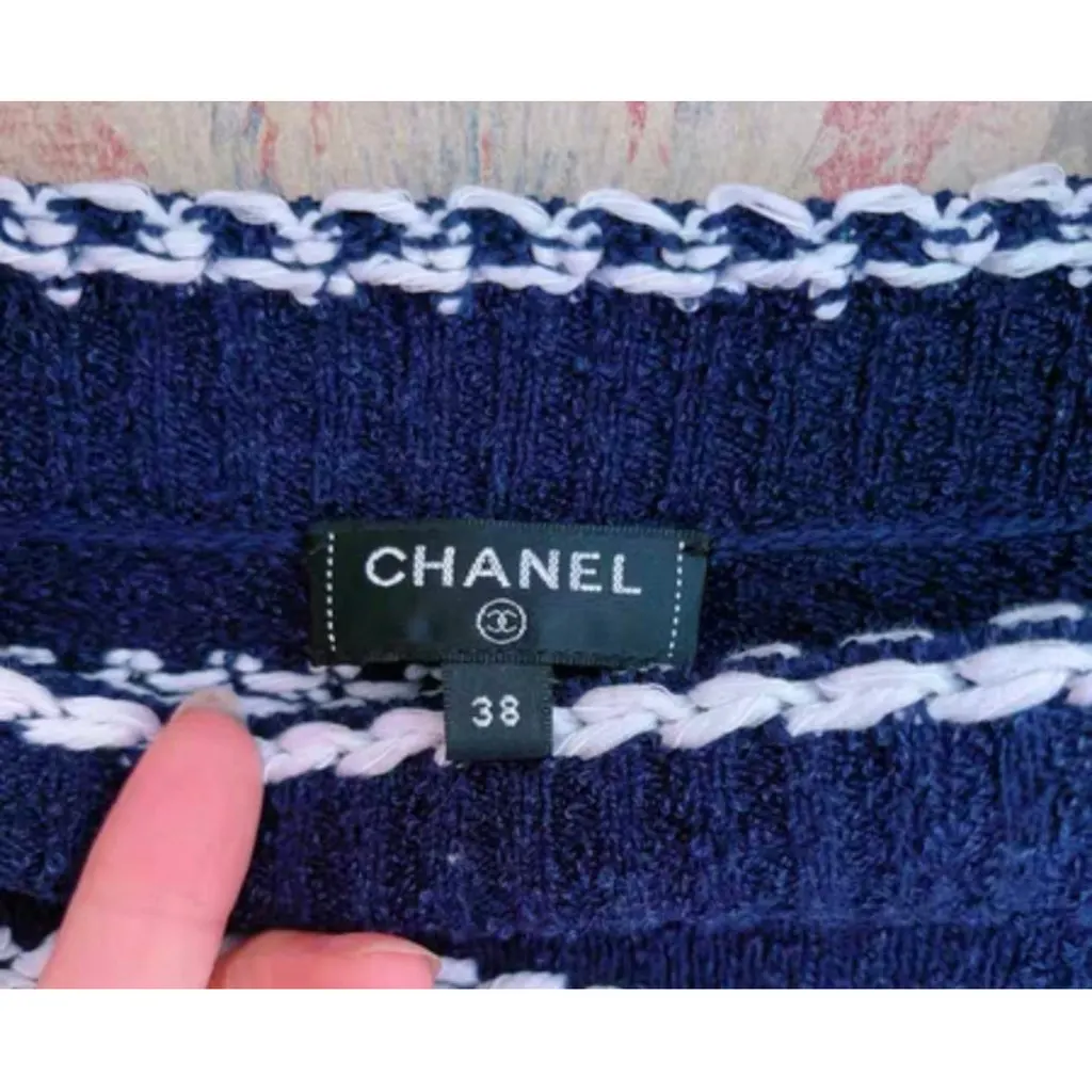 Chanel Navy Cotton Knitwear Navy Cotton Very good - Inside View