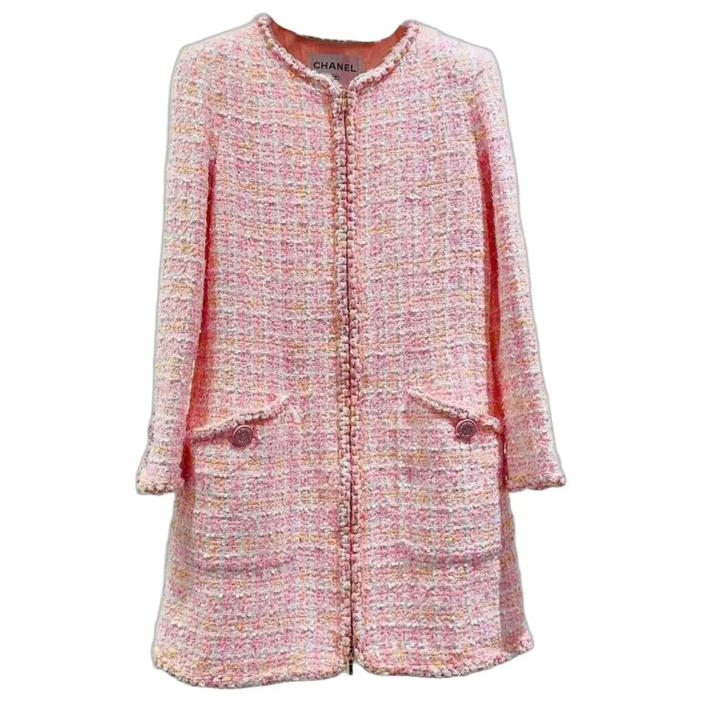 Chanel Tweed Coat MultiColor Tweed Very good - Front View