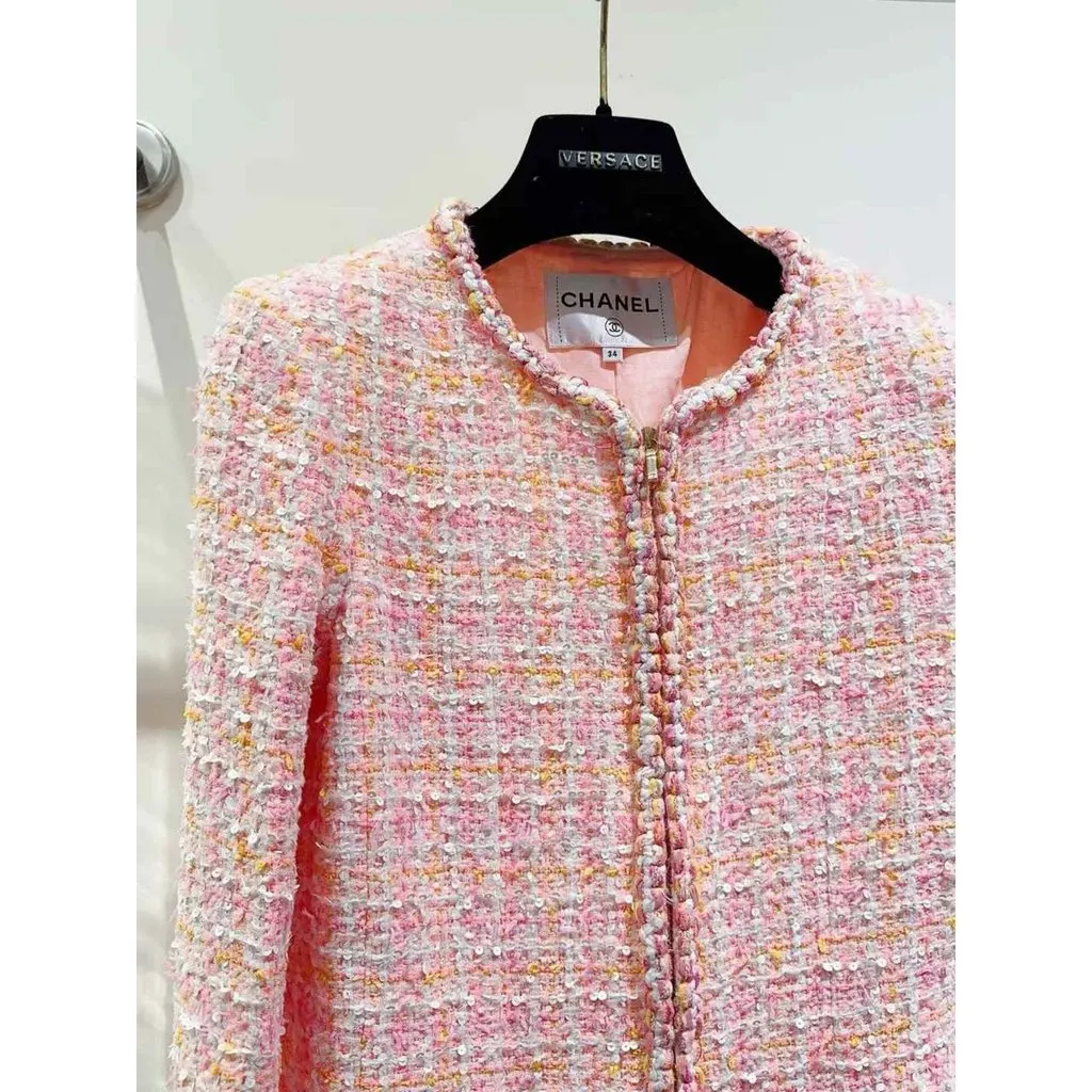 Chanel Tweed Coat MultiColor Tweed Very good - Back View