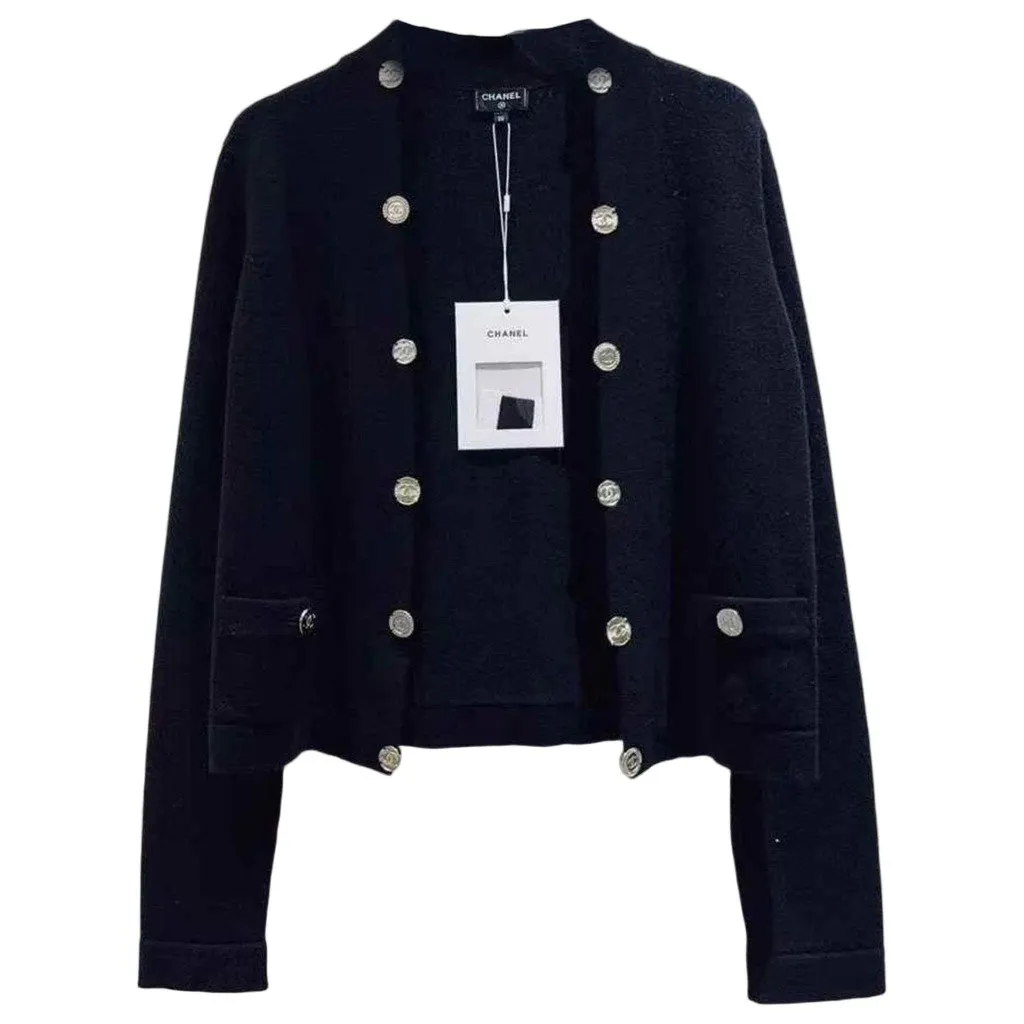 Chanel Black Cashmere Knitwear Black Cashmere Never worn, with tag - Front View
