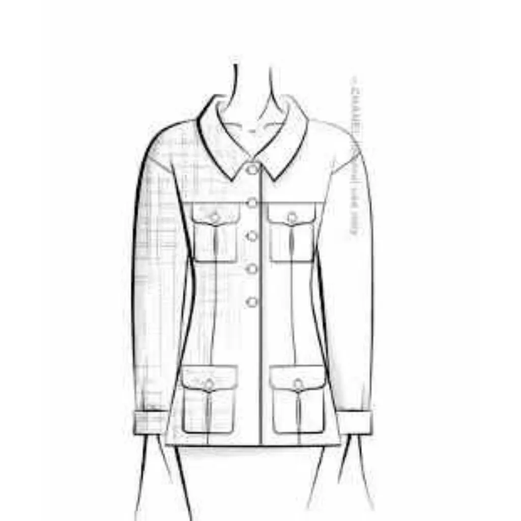 Chanel Cotton Coat MultiColor Cotton Very good - Model View