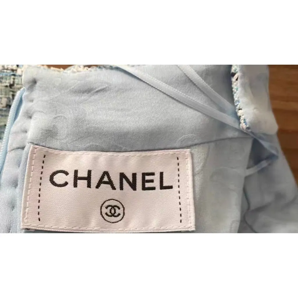 Chanel Tweed Dress MultiColor Tweed Very good - Back View