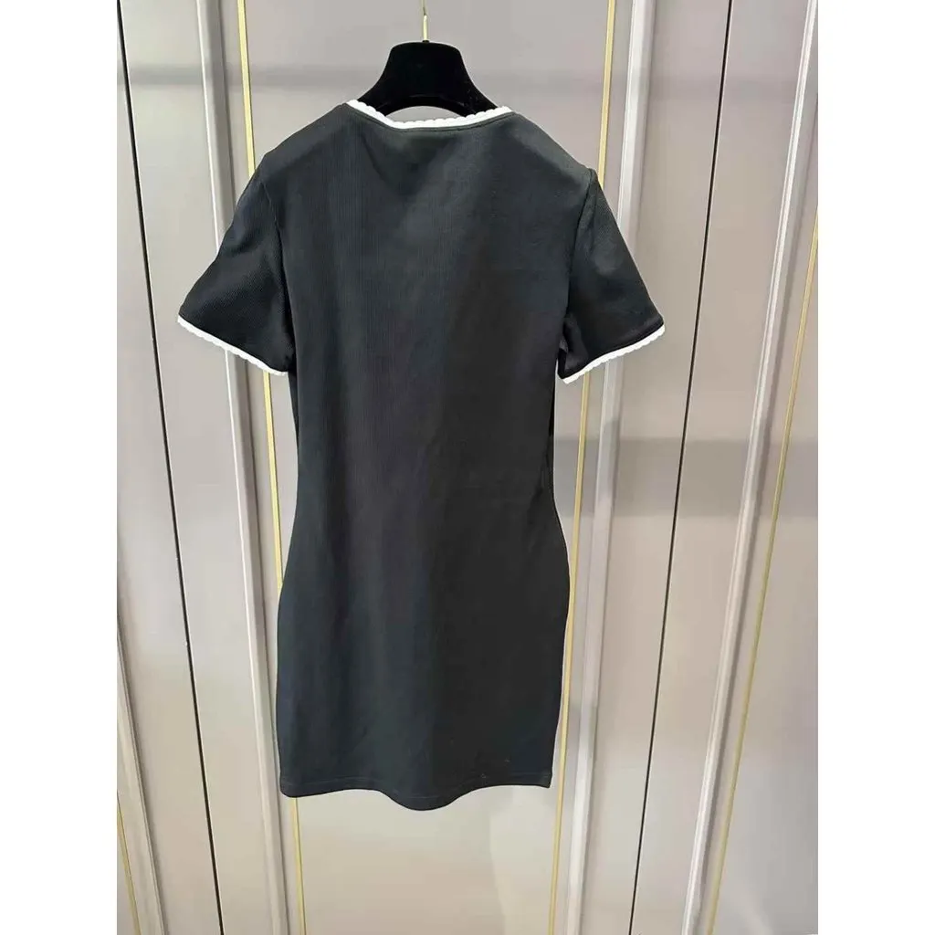 Miu Miu Black Cotton Dress Black Cotton Never worn, with tag - Back View