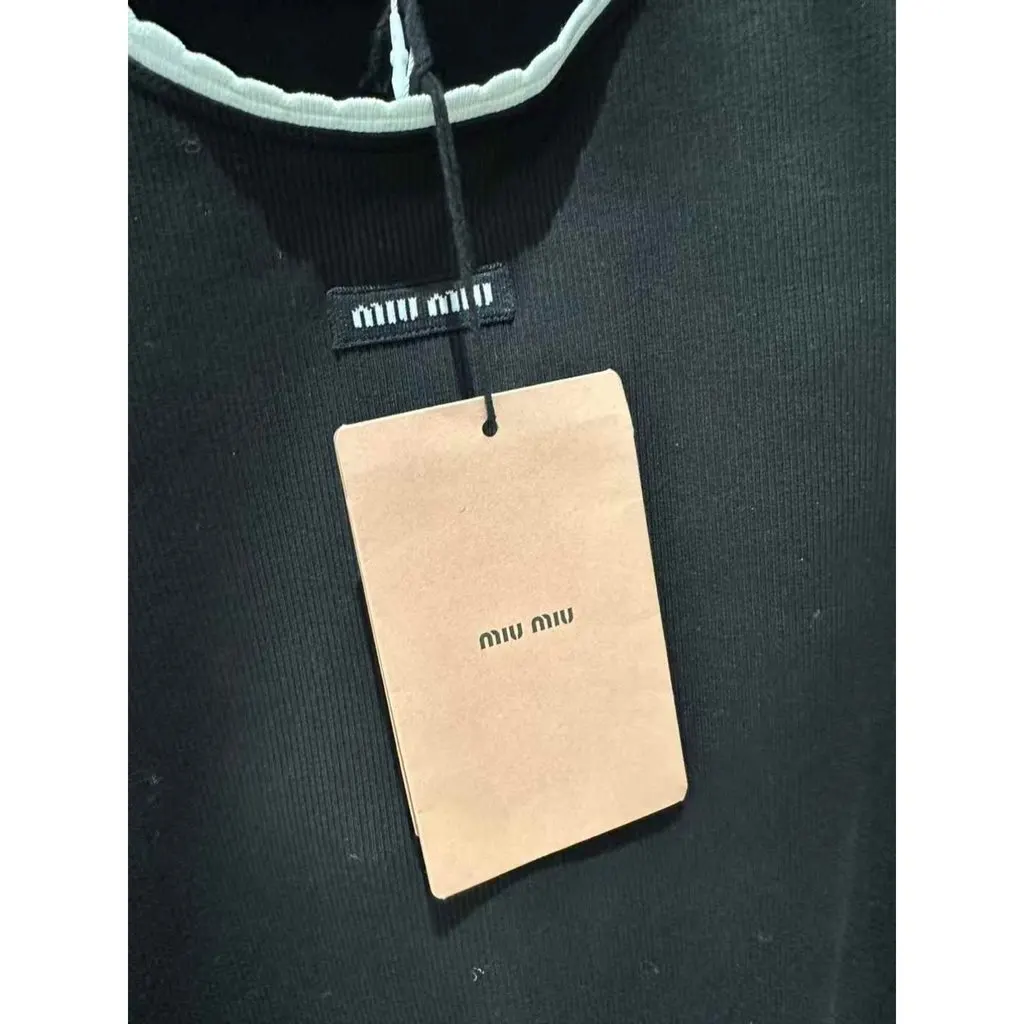 Miu Miu Black Cotton Dress Black Cotton Never worn, with tag - Inside View