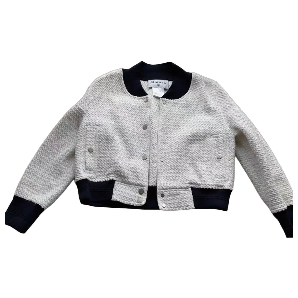 Chanel Tweed Leather Jacket MultiColor Tweed Very good - Front View