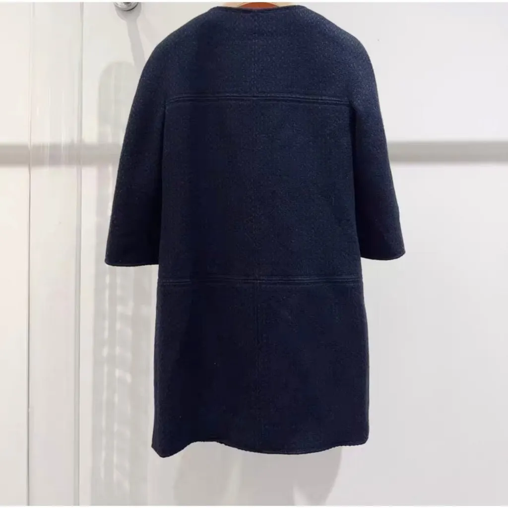 Chanel Wool Coat MultiColor Wool Very good - Model View