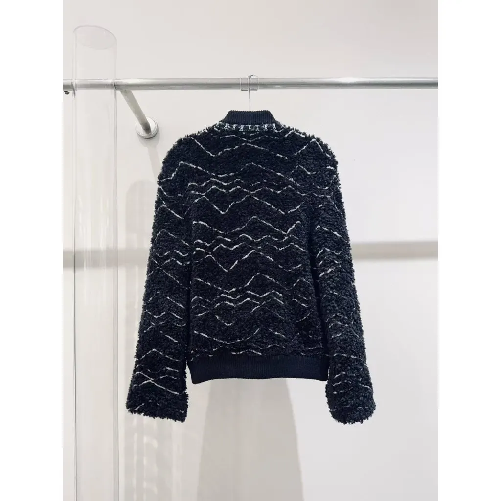 Chanel Wool Leather Jacket MultiColor Wool Very good - Back View