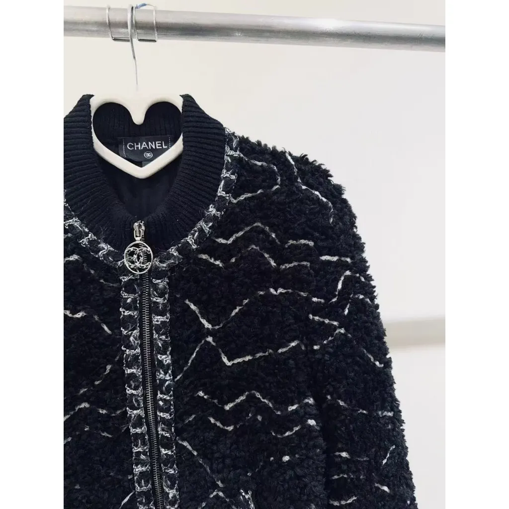 Chanel Wool Leather Jacket MultiColor Wool Very good - Inside View