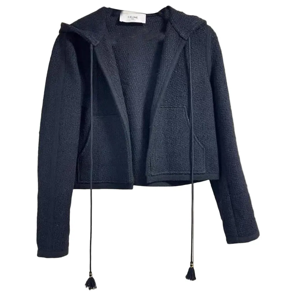 Celine Black Wool Jacket Black Wool Very good - Front View