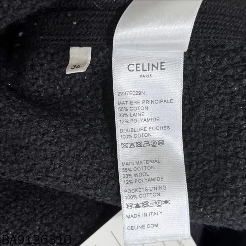 Celine Black Wool Jacket Black Wool Very good - Inside View