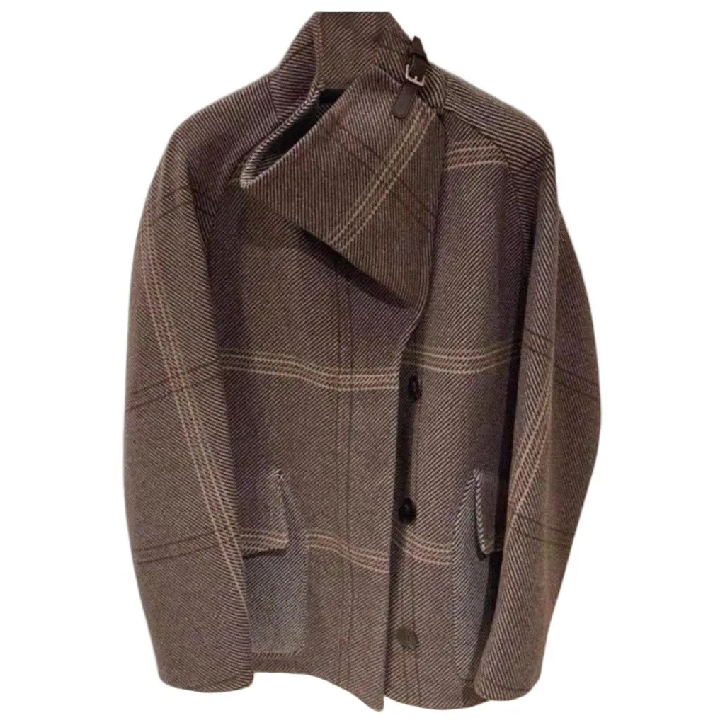 Hermes Cashmere Coat MultiColor Cashmere Very good - Front View