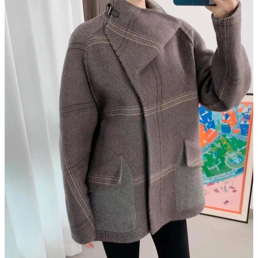 Hermes Cashmere Coat MultiColor Cashmere Very good - Back View