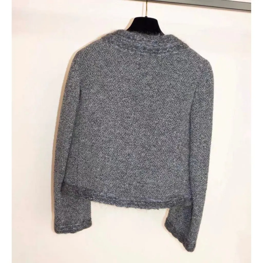 Chanel La Petite Veste Noire Grey Wool Jacket Grey Wool Very good - Back View