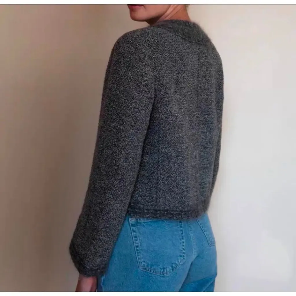 Chanel La Petite Veste Noire Grey Wool Jacket Grey Wool Very good - Model View
