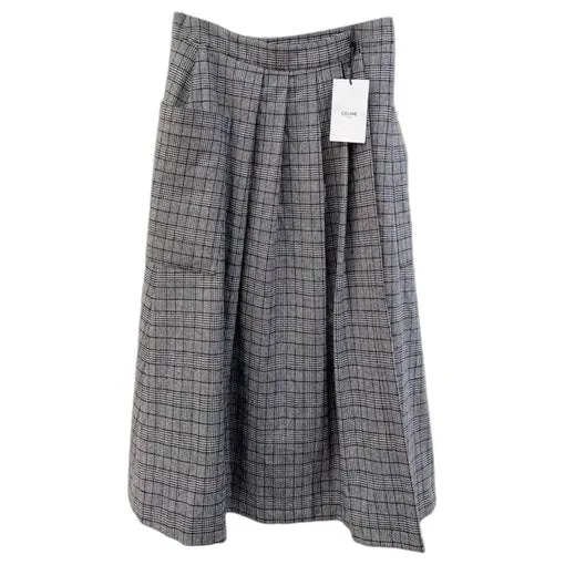 Celine Wool Skirt MultiColor Wool Never worn, with tag - Front View