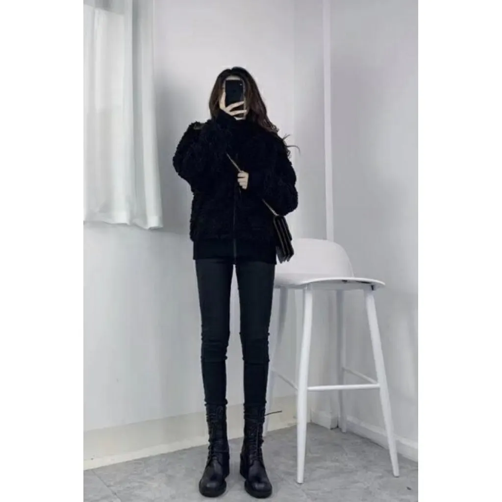Sportmax Black Polyester Leather Jacket Black Polyester Very good - Box View