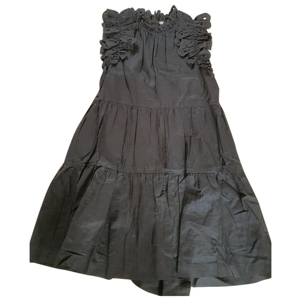 SEA New York Black Linen Dress Black Linen Very good - Front View