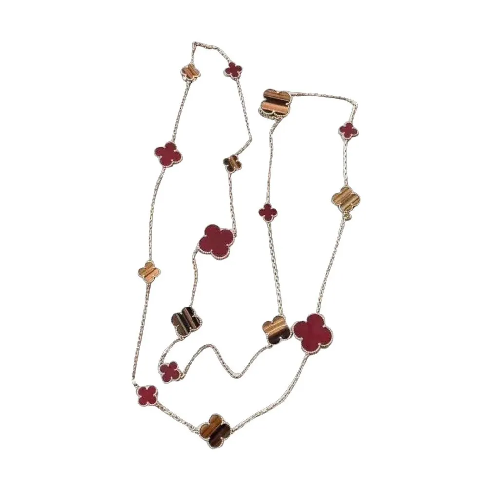 Van Cleef & Arpels Magic Alhambra Yellow Gold Necklace MultiColor Lace Very good - Front View