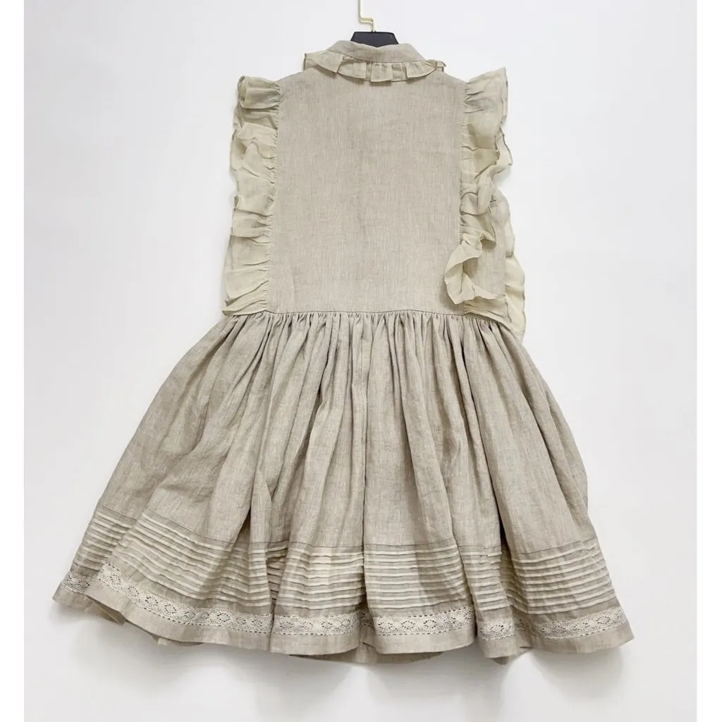 Joslin Studio Beige Linen Dress Beige Linen Very good - Box View