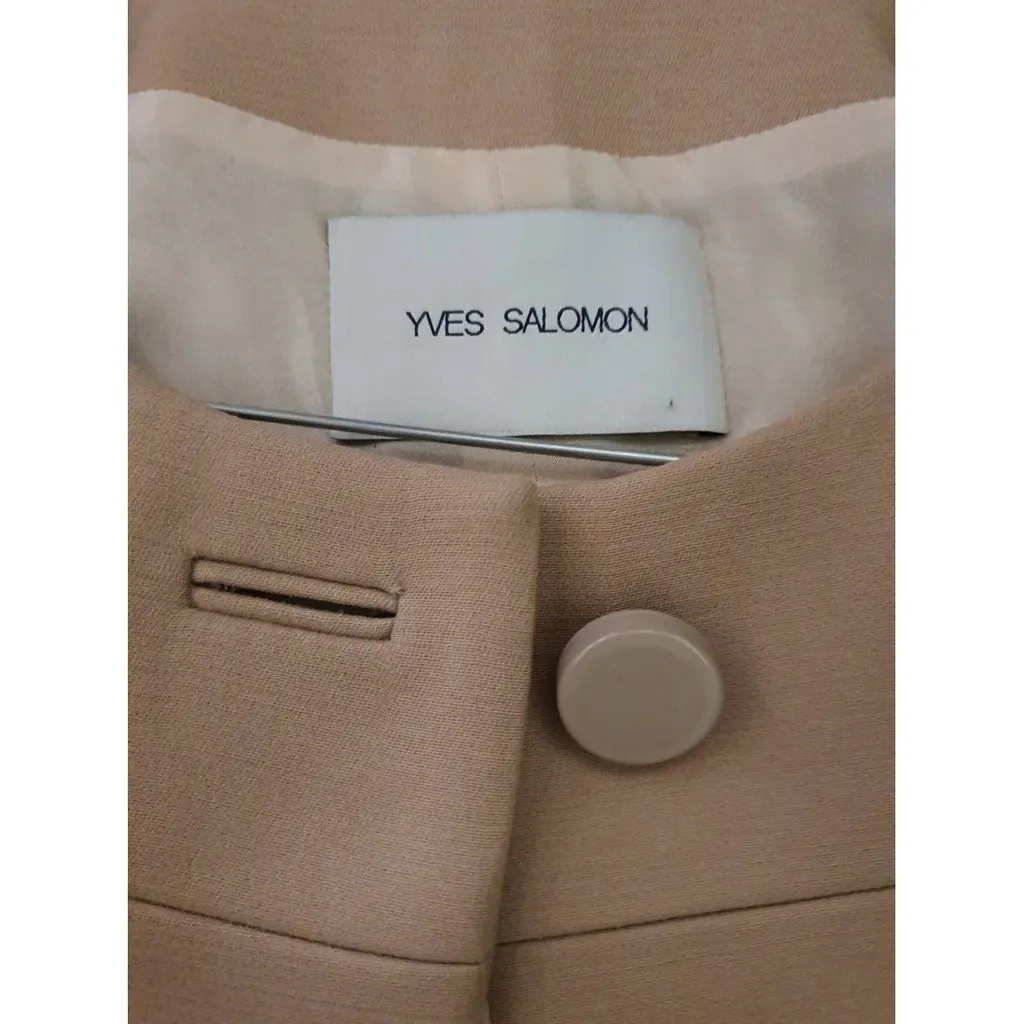 Yves Salomon Pink Wool Coat Pink Wool Very good - Back View