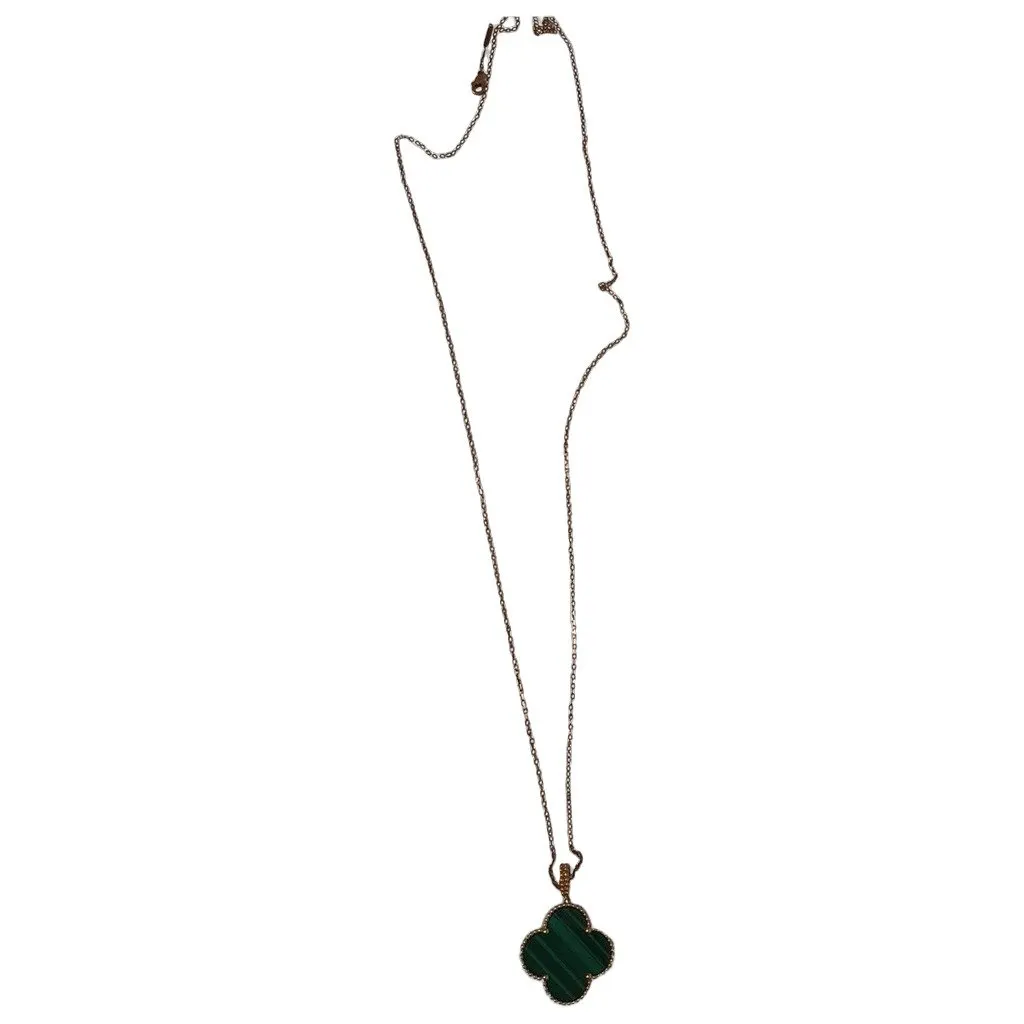 Van Cleef & Arpels Magic Alhambra Green Yellow Gold Necklace Green Lace Very good - Front View