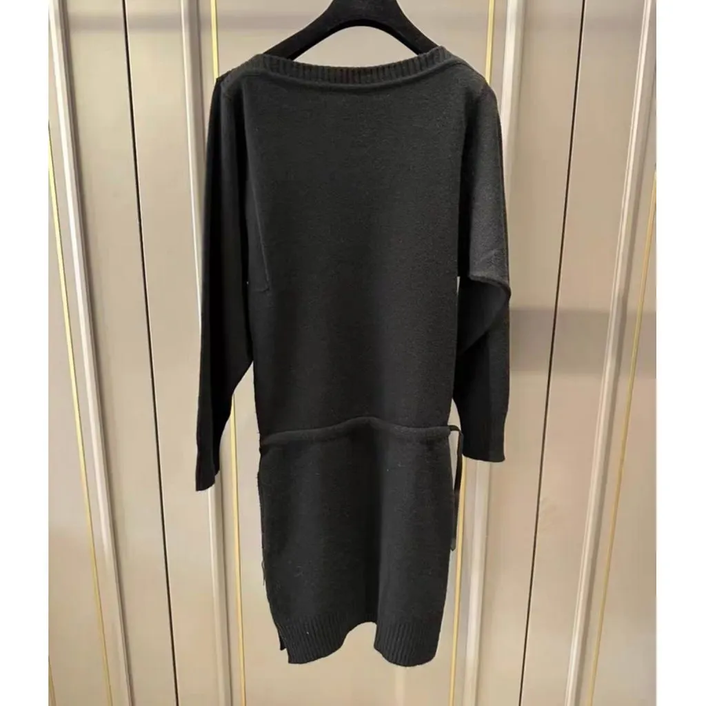 Hermes Black Cashmere Dress Black Cashmere Very good - Back View