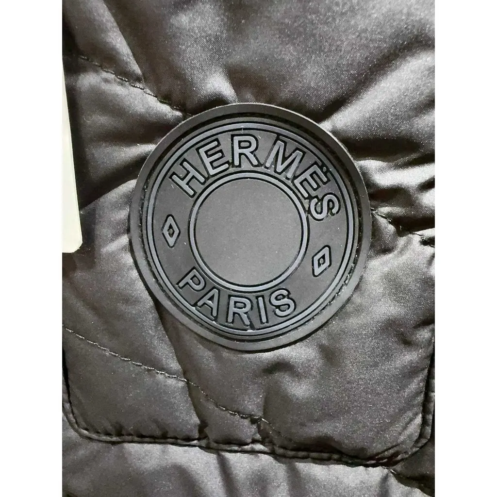 Hermes Black Polyester Leather Jacket Black Polyester Never worn, with tag - Inside View