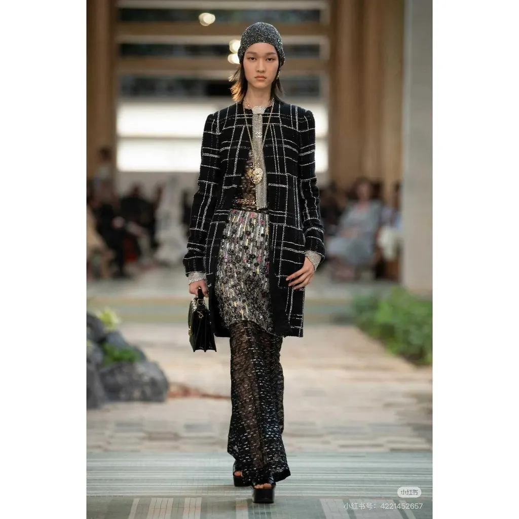 Chanel Black Tweed Coat Black Tweed Never worn, with tag - Back View