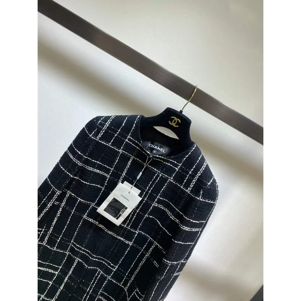 Chanel Black Tweed Coat Black Tweed Never worn, with tag - Box View