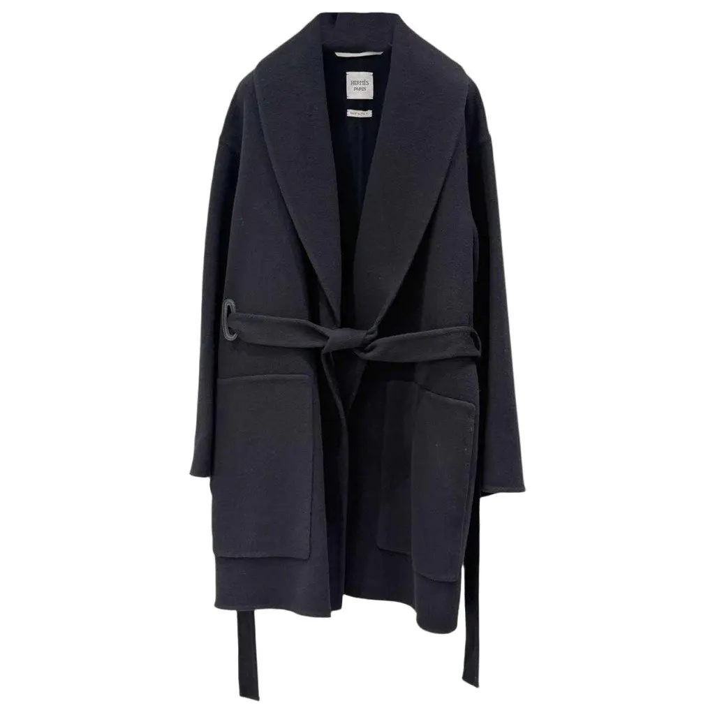 Hermes Cashmere Coat MultiColor Cashmere Very good - Front View