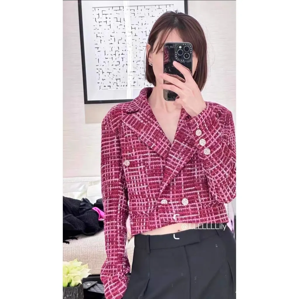 Chanel La Petite Veste Noire Tweed Jacket MultiColor Tweed Very good - Model View