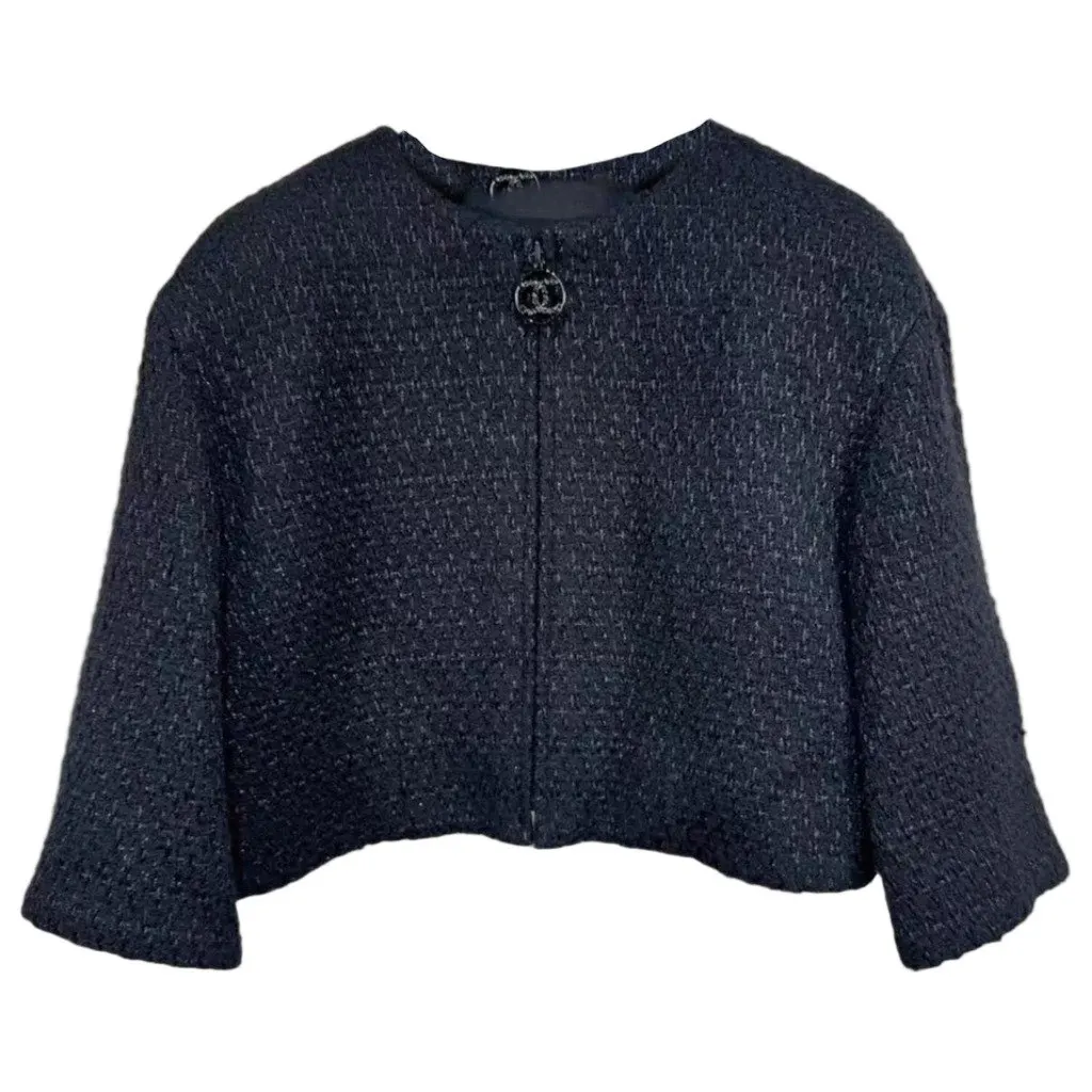 Chanel La Petite Veste Noire Black Wool Jacket Black Wool Very good - Front View