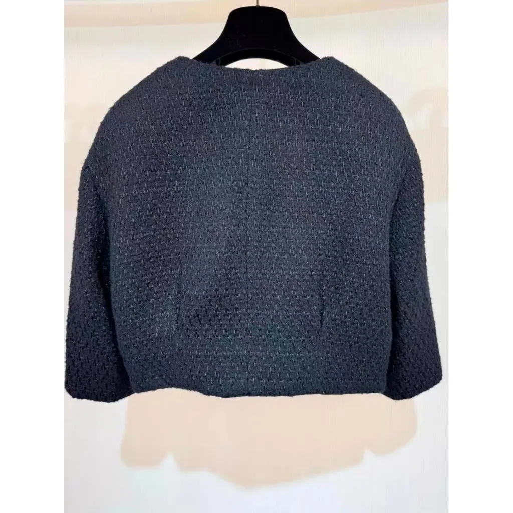 Chanel La Petite Veste Noire Black Wool Jacket Black Wool Very good - Back View