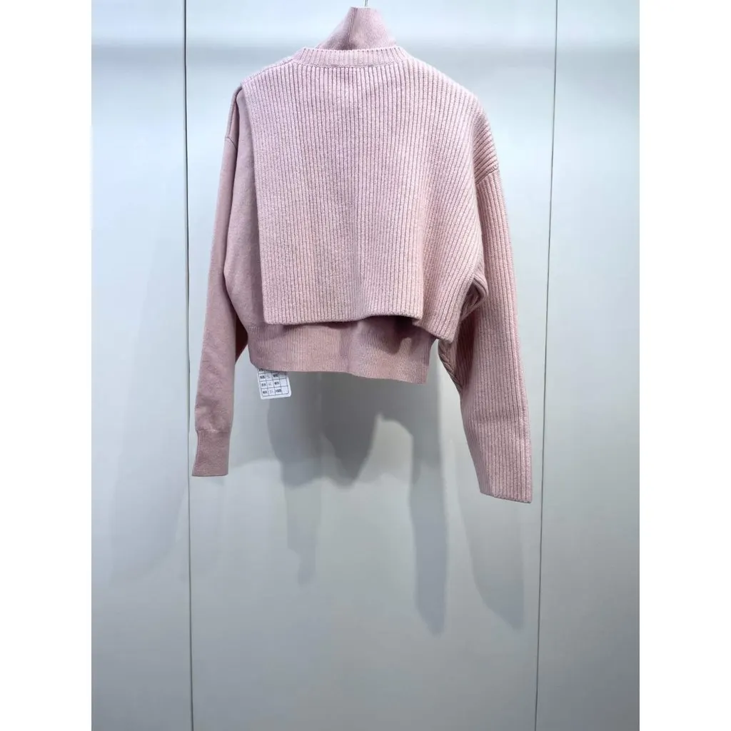 Fendi Pink Wool Knitwear Pink Wool Never worn, with tag - Back View