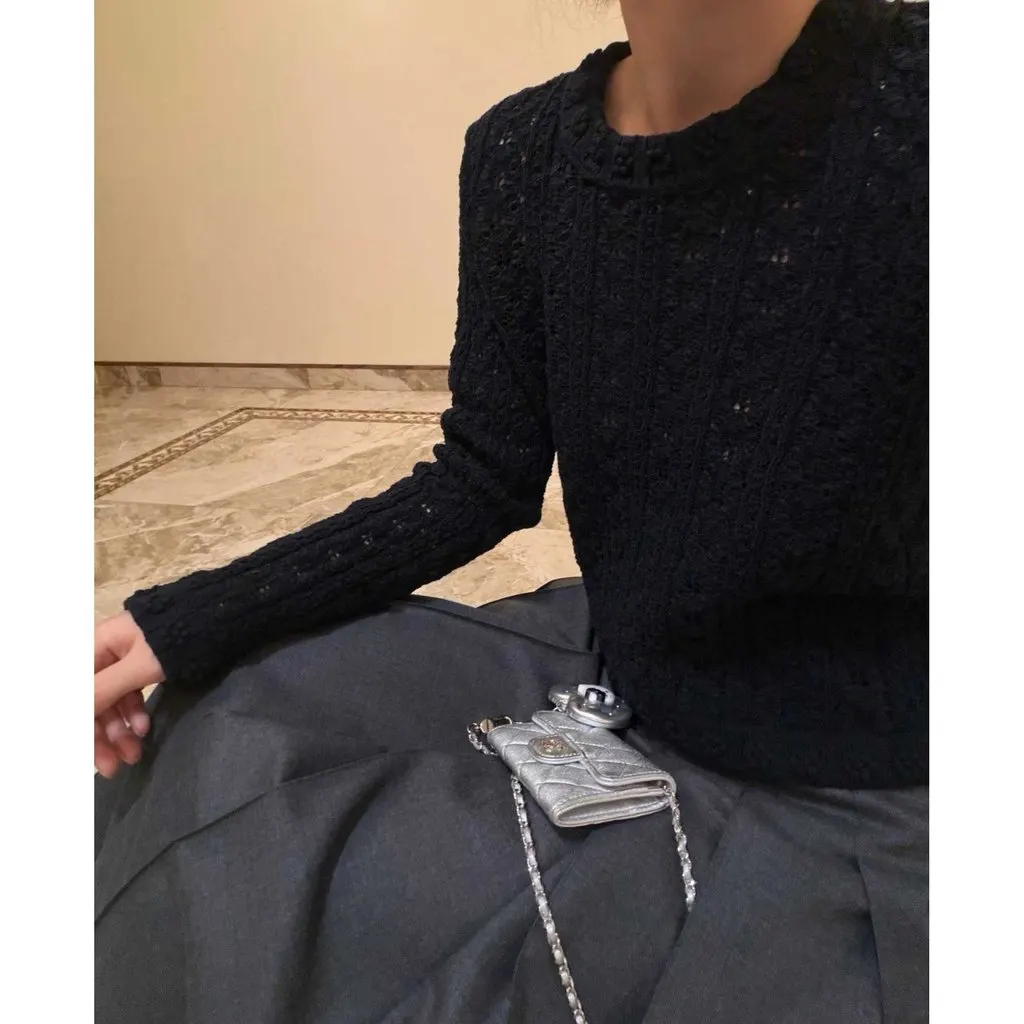 Chanel Black Cotton Knitwear Black Cotton Very good - Inside View