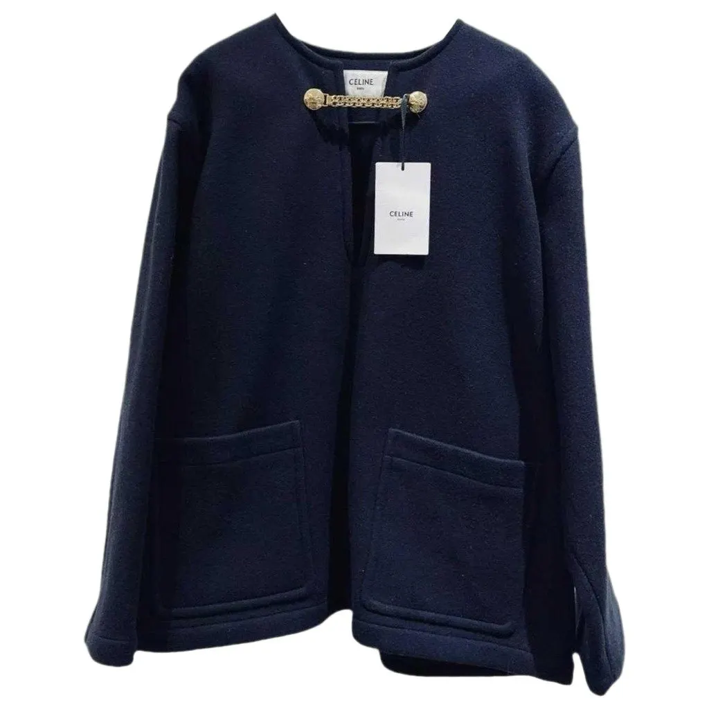 Celine Wool Coat MultiColor Wool Never worn, with tag - Front View