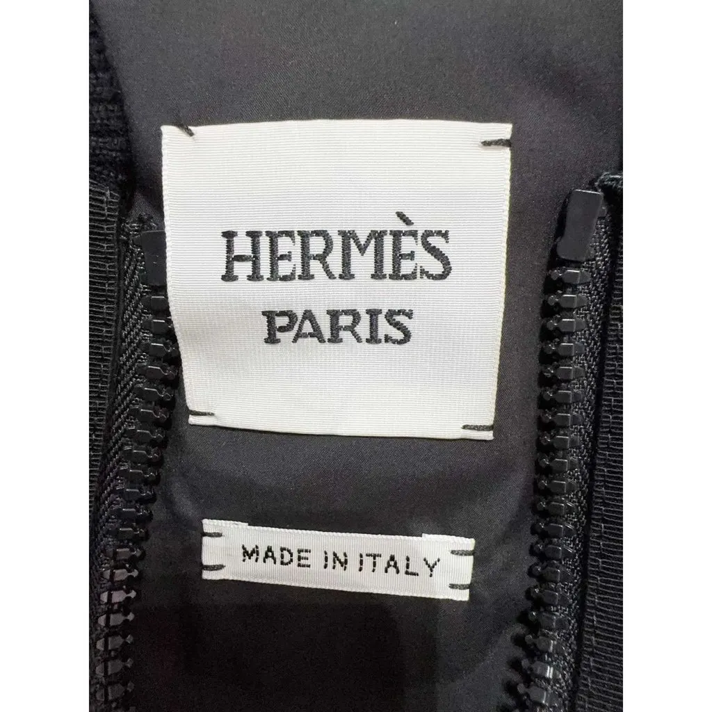 Hermes Black Polyester Coat Black Polyester Never worn, with tag - Model View