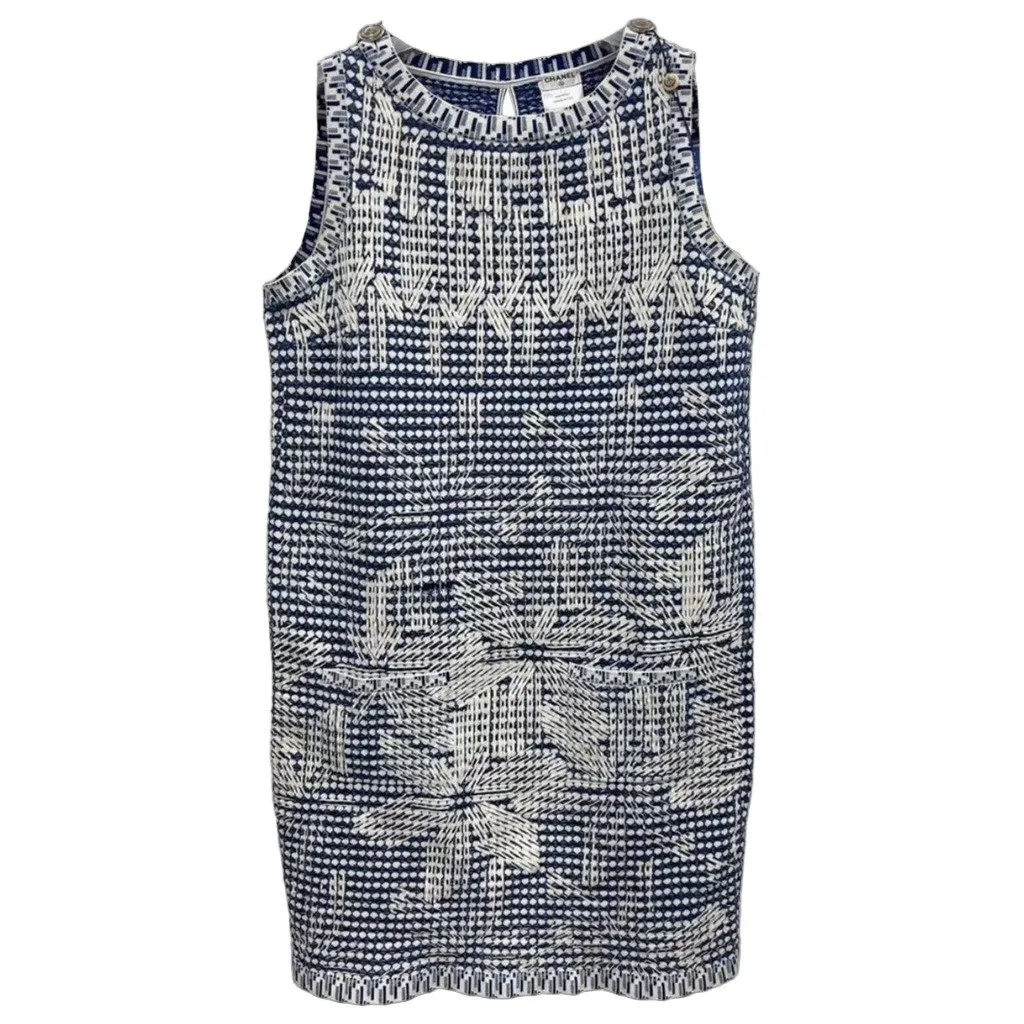 Chanel Navy Synthetic Dress Navy Good - Front View