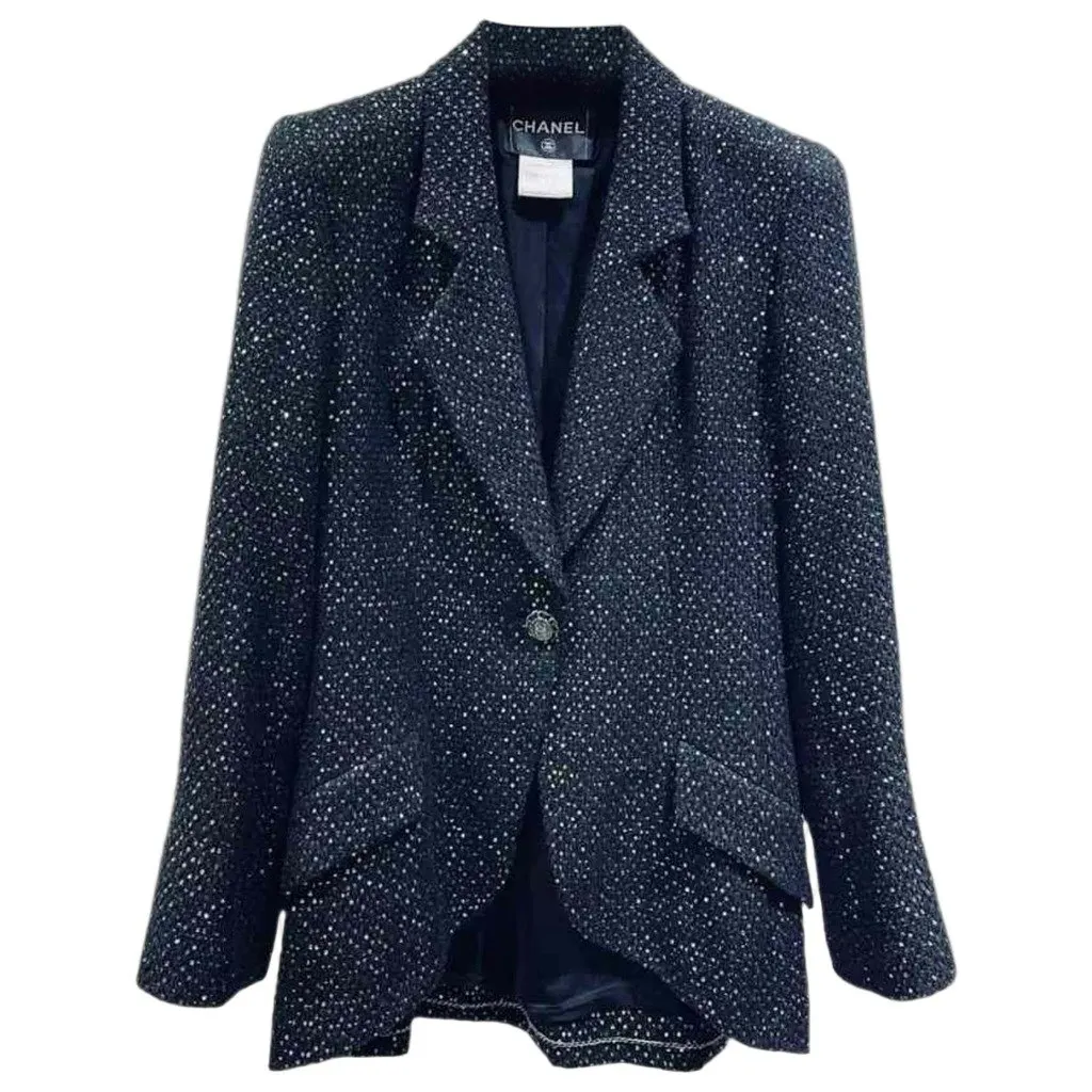 Chanel La Petite Veste Noire Black Tweed Jacket Black Tweed Very good - Front View