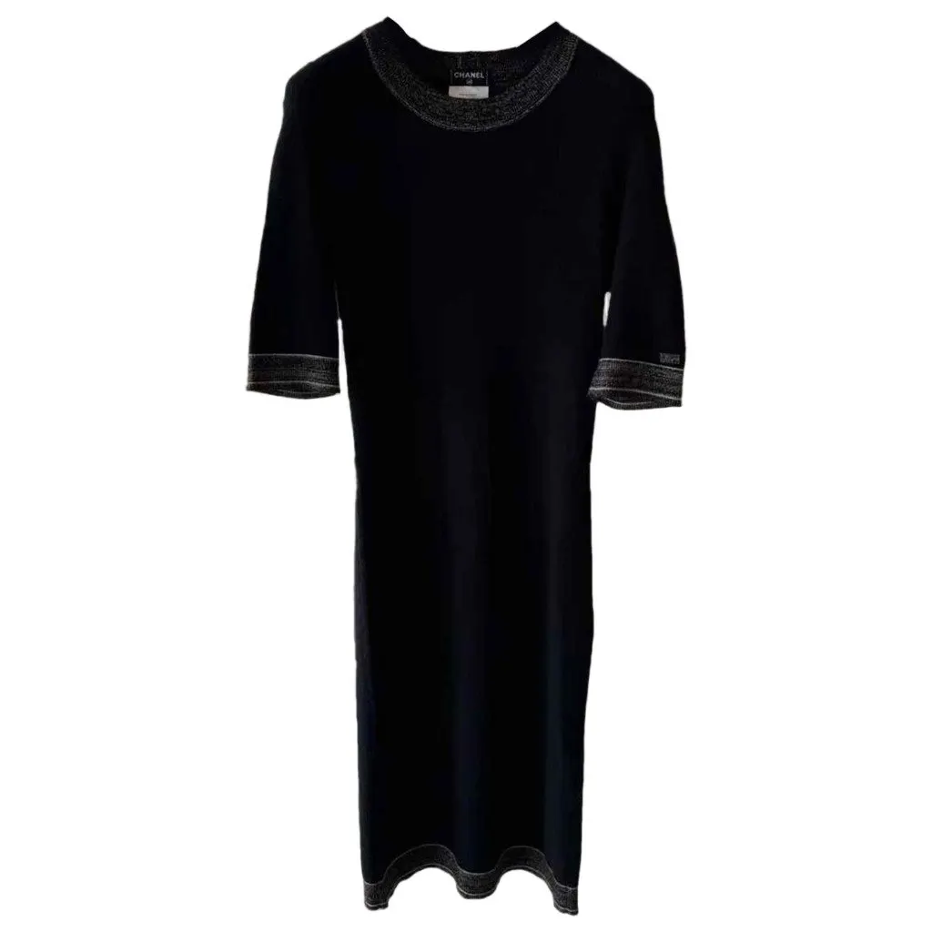 Chanel Black Cashmere Dress Black Cashmere Very good - Front View