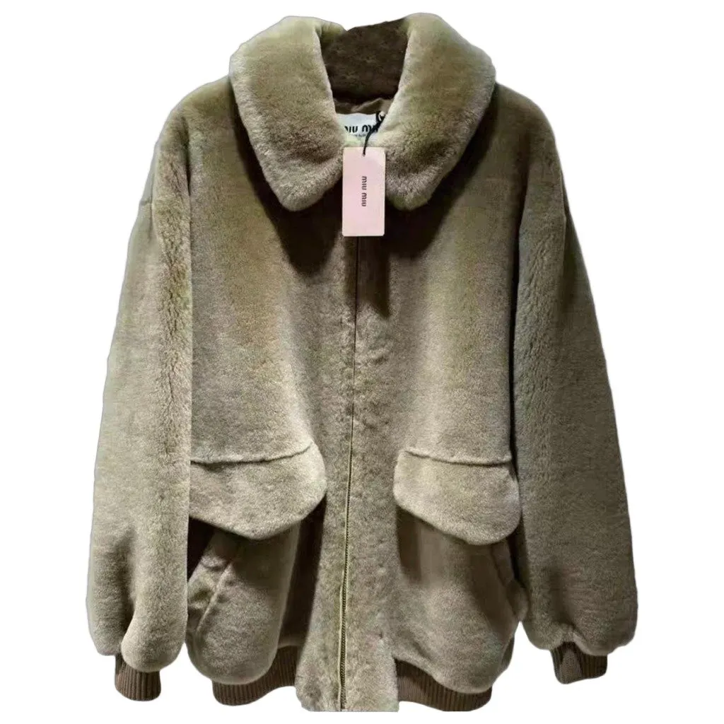 Miu Miu Shearling Coat MultiColor Shearling Never worn, with tag - Front View